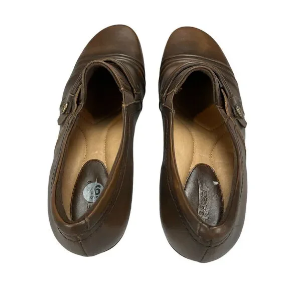 Earth Loafer Shoes Womens Sz 9.5D Maize Brown Leather Slip On Comfort Block Heel - Picture 9 of 16